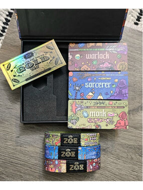ZOX "CHOOSE YOUR CHARACTER" VOL.4 GOLD D&D RPG COLLECTIBLE BOX SET OF WRISTBANDS